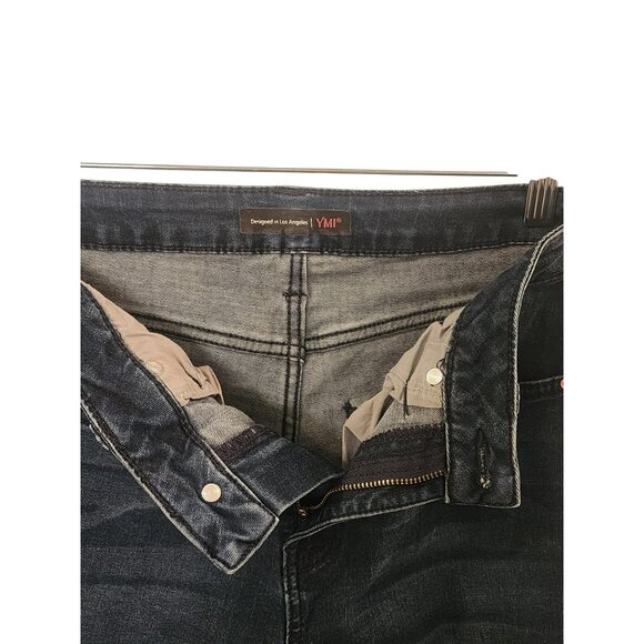 YMI Womens Flared Jeans Size 7 Cotton Blend Dark Wash Denim Made In USA - Picture 4 of 6